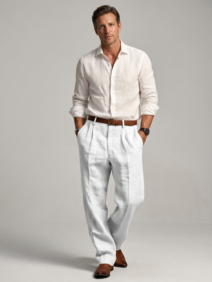 Men's Relaxed Fit Linen Trousers
