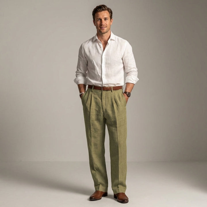Men's Relaxed Fit Linen Trousers