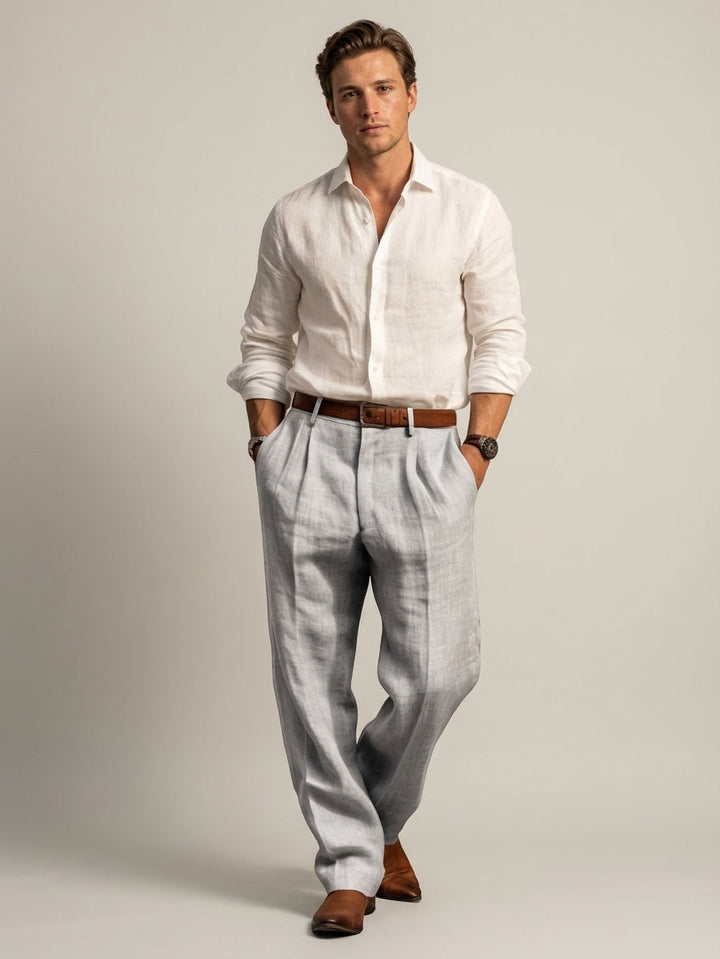 Men's Relaxed Fit Linen Trousers