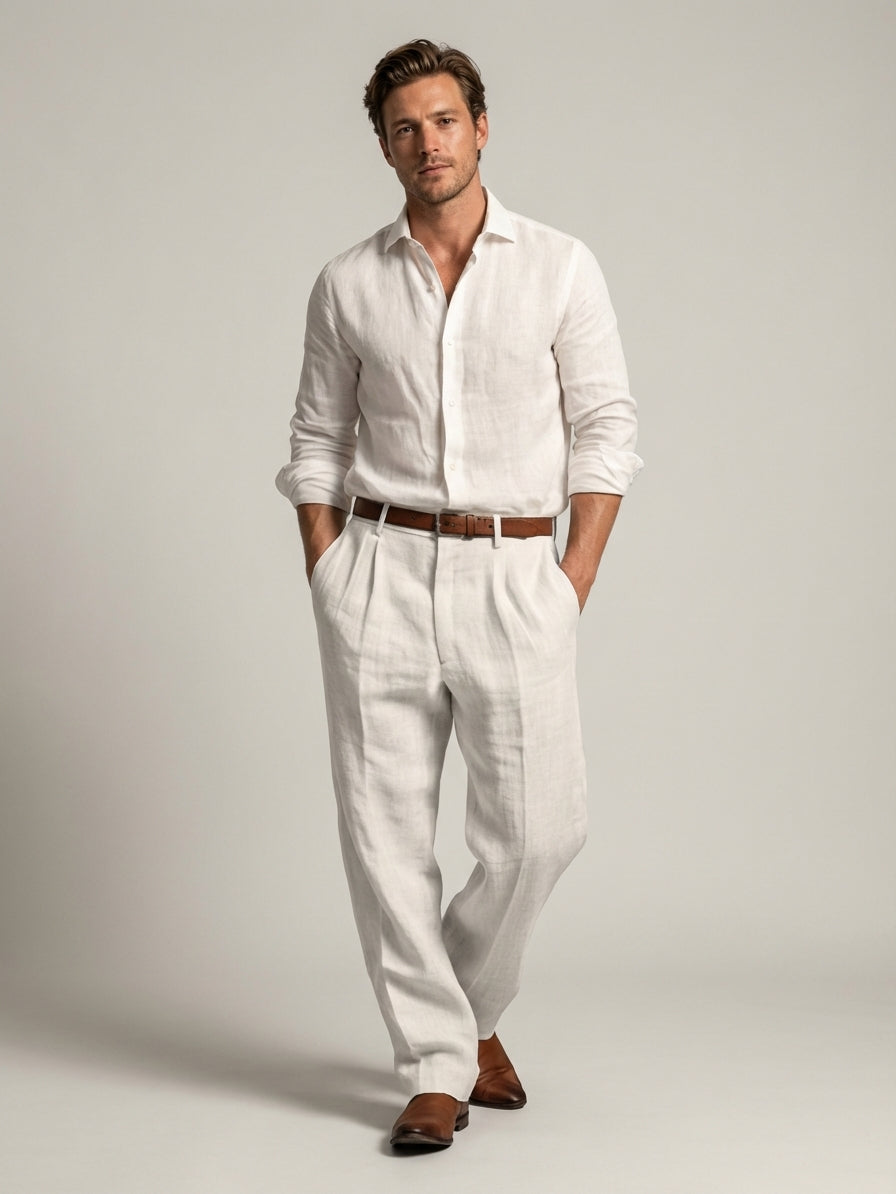 Men's Relaxed Fit Linen Trousers