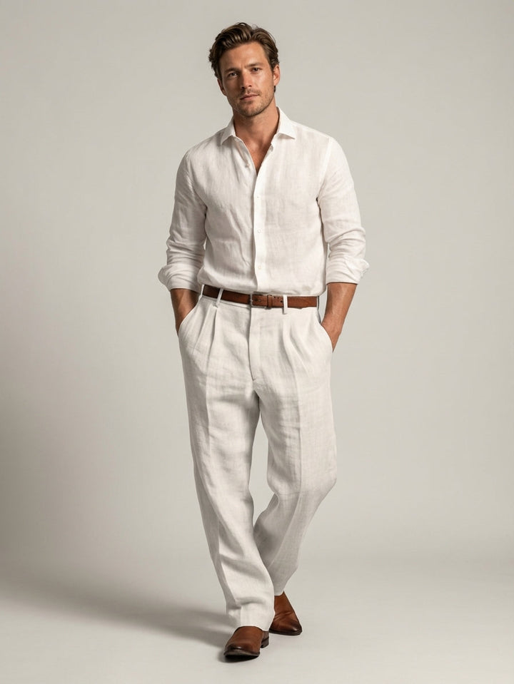 Men's Relaxed Fit Linen Trousers