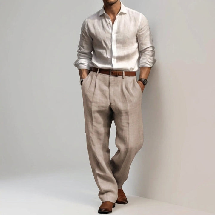 Men's Relaxed Fit Linen Trousers