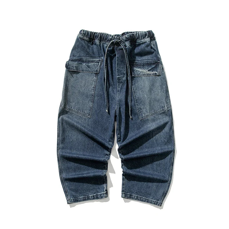 Men's Relaxed Fit Wide-Leg Denim Pants - Casual Everyday Wear