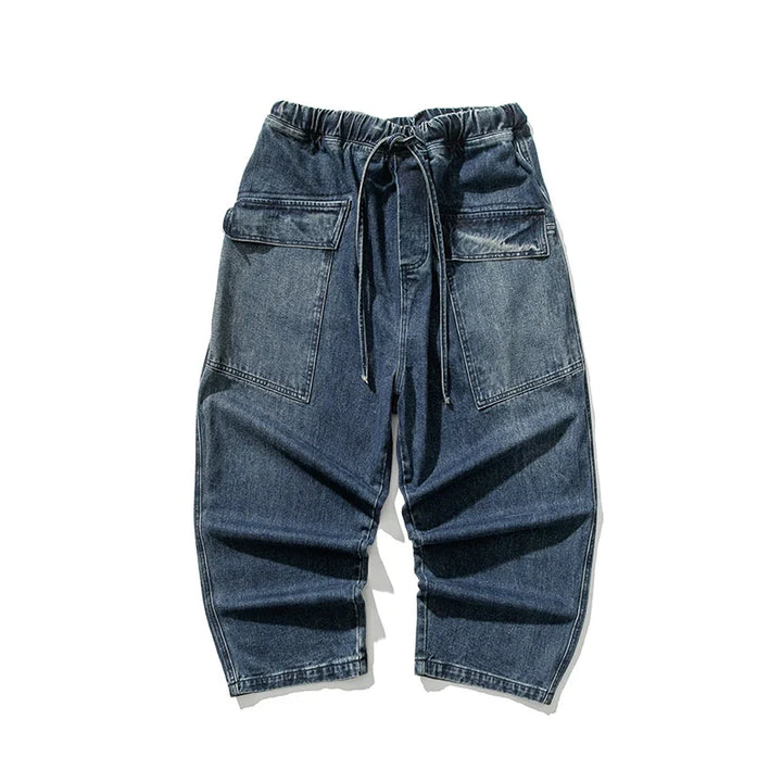Men's Relaxed Fit Wide-Leg Denim Pants - Casual Everyday Wear