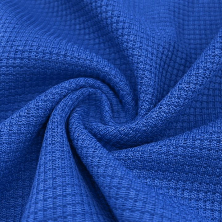Men's Ribbed Knit Polo Shirt with V-Neck Placket