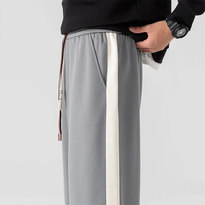 Men's Side Stripe Cotton Joggers - Relaxed Fit