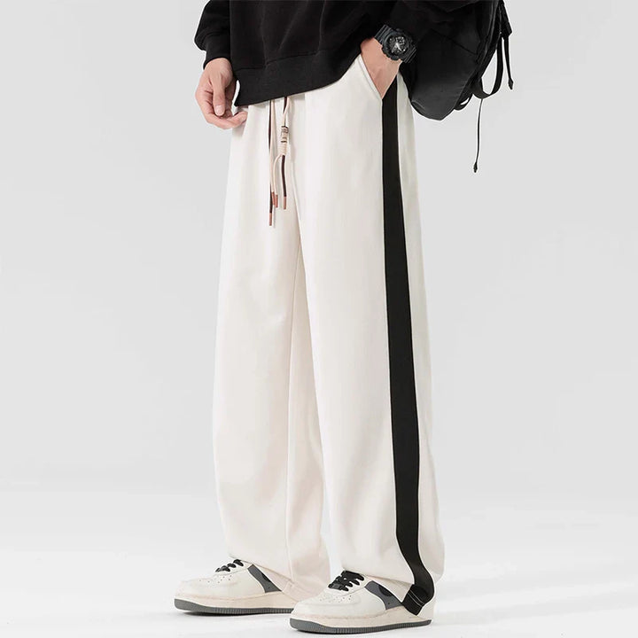 Men's Side Stripe Cotton Joggers - Relaxed Fit