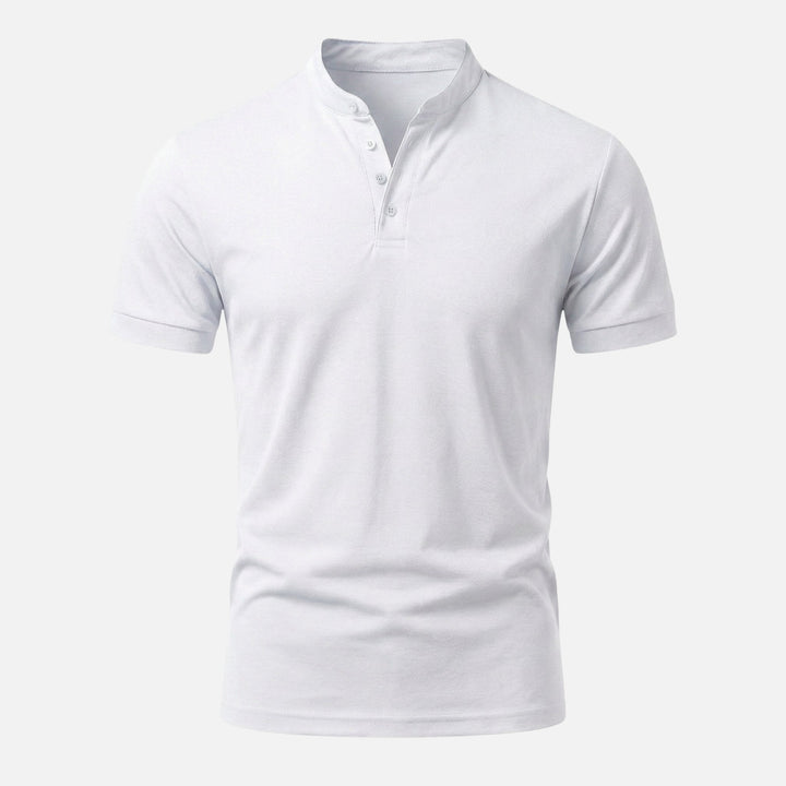 Men's Slim Fit Band Collar Jersey Shirt