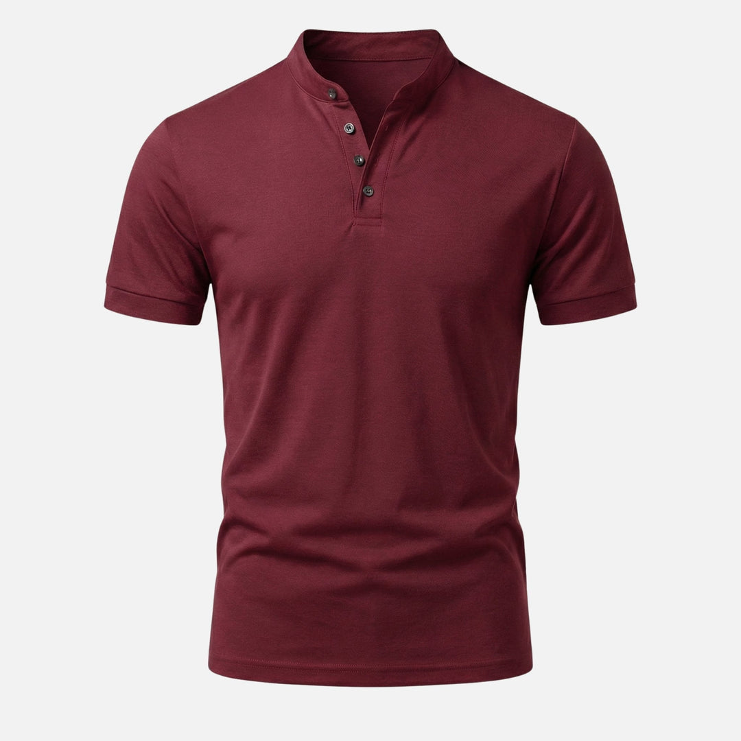 Men's Slim Fit Band Collar Jersey Shirt