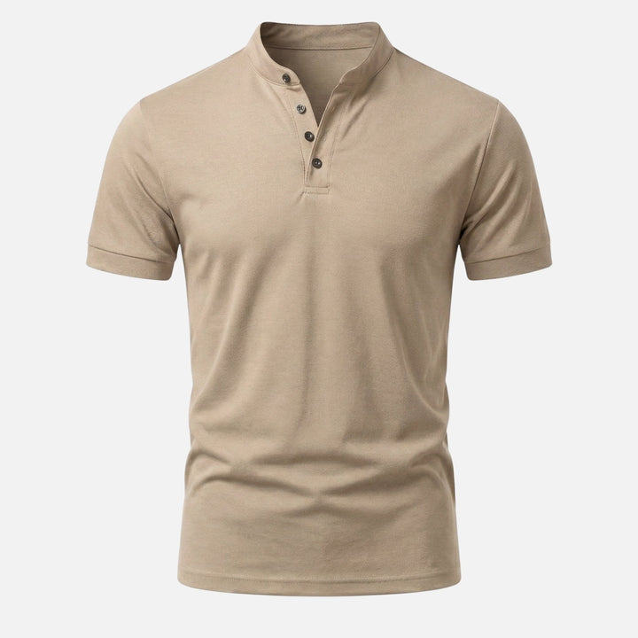 Men's Slim Fit Band Collar Jersey Shirt
