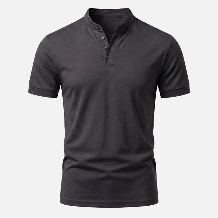 Men's Slim Fit Band Collar Jersey Shirt