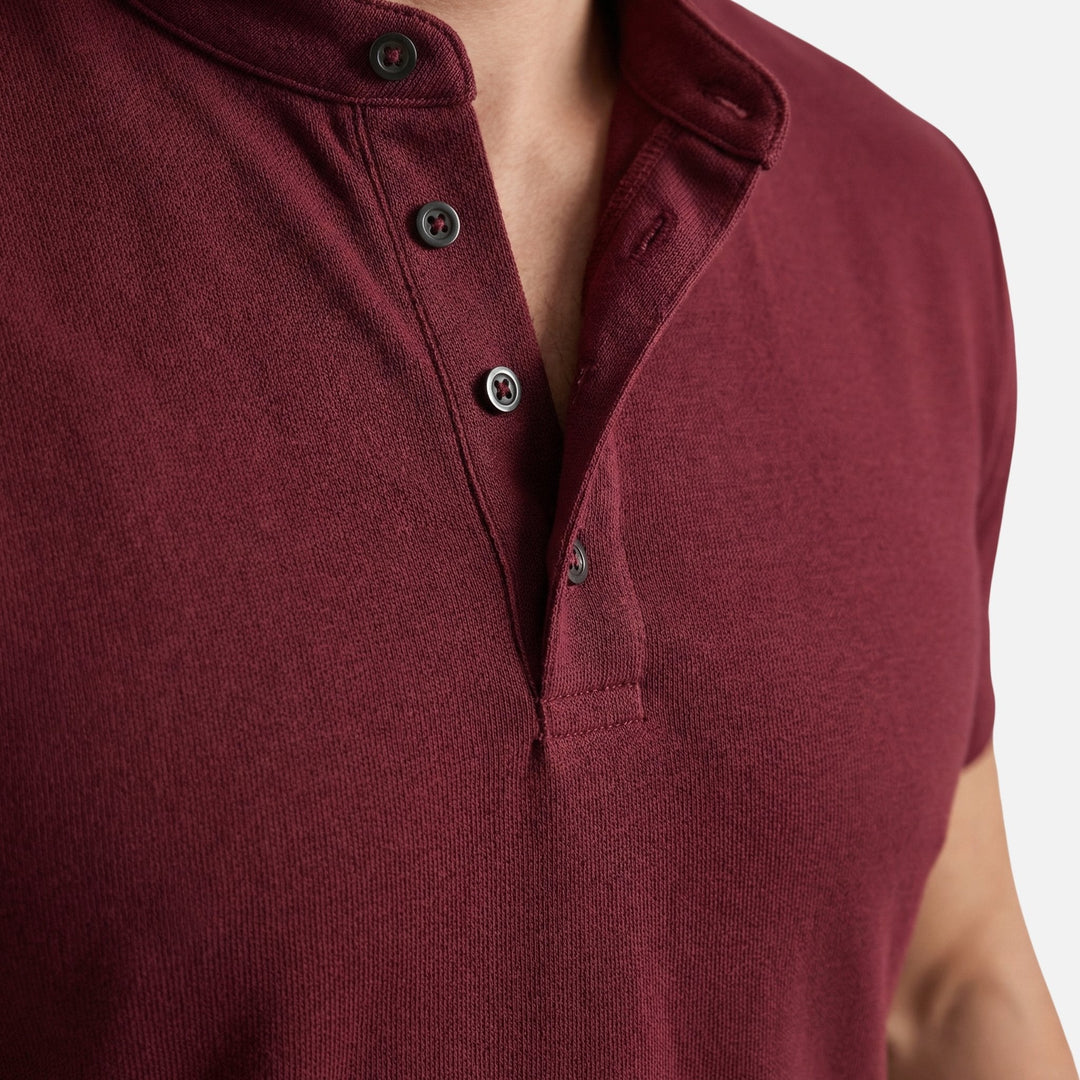 Men's Slim Fit Band Collar Jersey Shirt