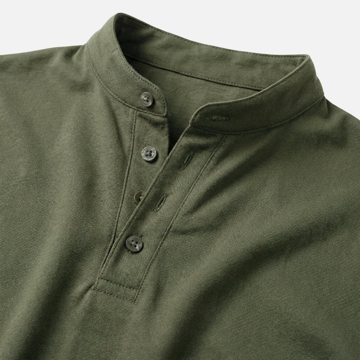 Men's Slim Fit Band Collar Jersey Shirt