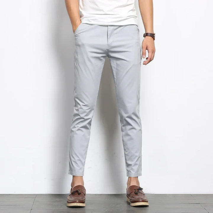Men's Slim Fit Cotton Trousers - Business Casual