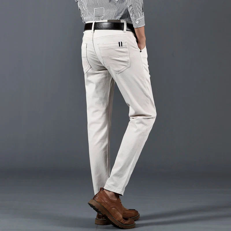 Men's Slim Fit Cotton Trousers - Business Casual