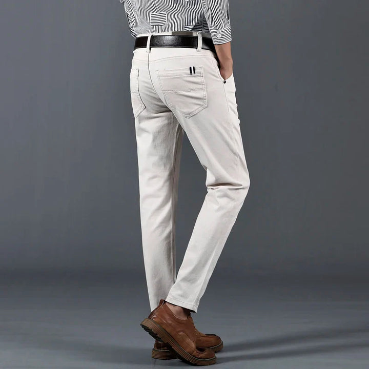 Men's Slim Fit Cotton Trousers - Business Casual