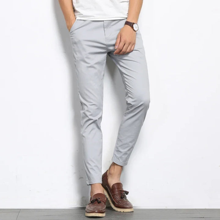 Men's Slim Fit Cotton Trousers - Business Casual