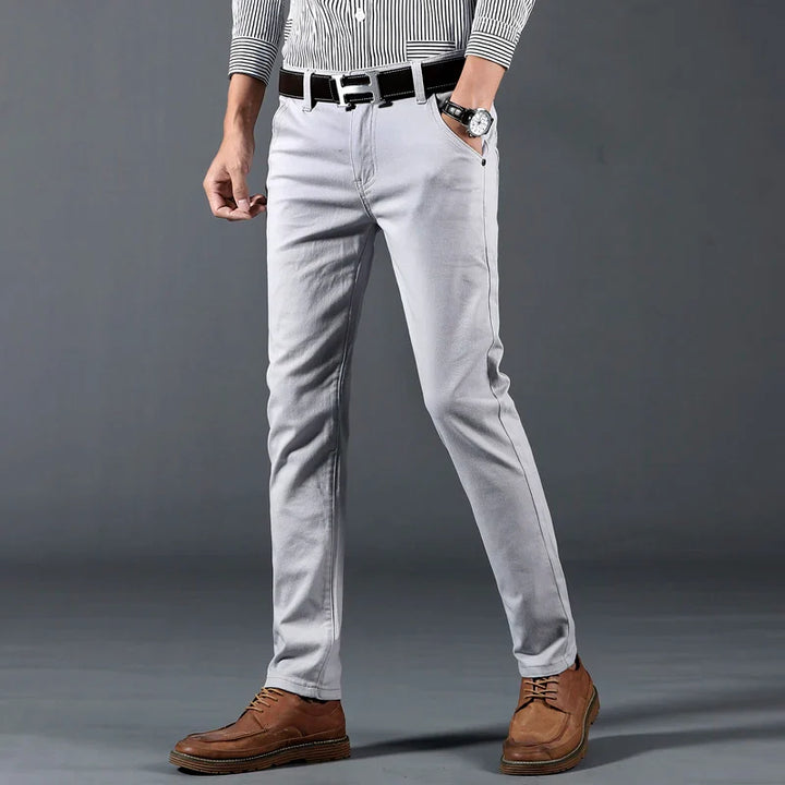 Men's Slim Fit Cotton Trousers - Business Casual