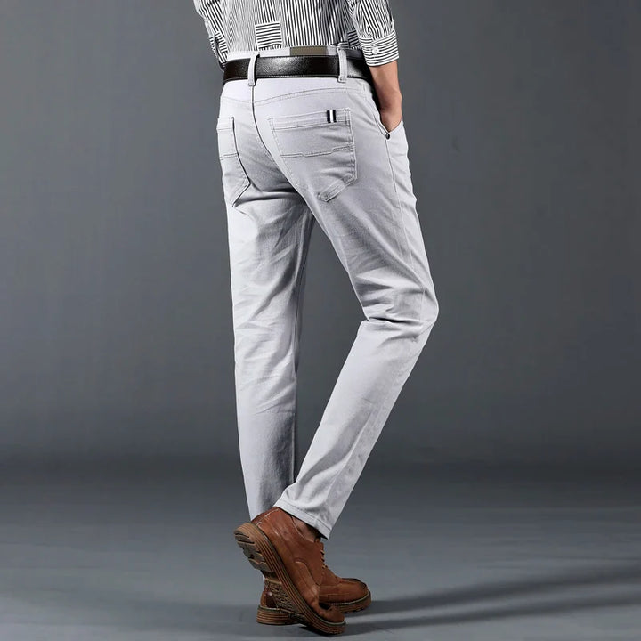 Men's Slim Fit Cotton Trousers - Business Casual
