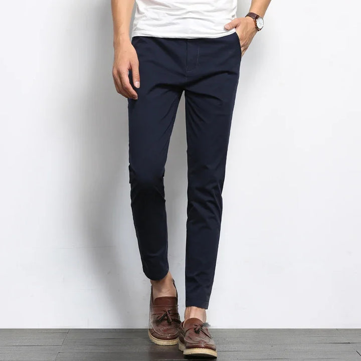 Men's Slim Fit Cotton Trousers - Business Casual