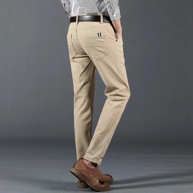 Men's Slim Fit Cotton Trousers - Business Casual