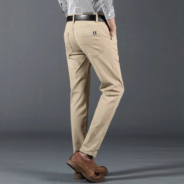 Men's Slim Fit Cotton Trousers - Business Casual