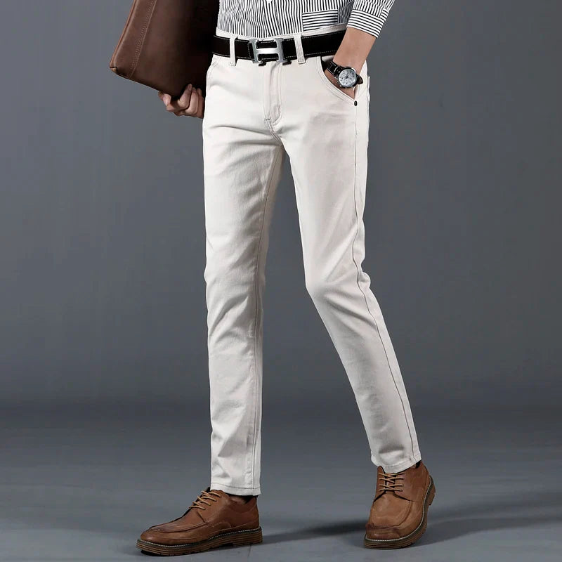 Men's Slim Fit Cotton Trousers - Business Casual