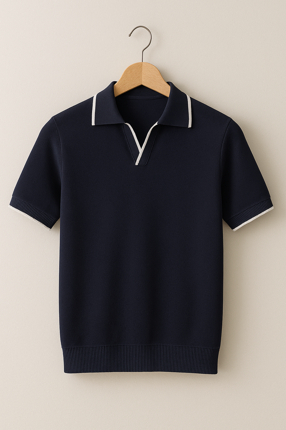 Men's Slim Fit Knit Polo Shirt - Casual Wear