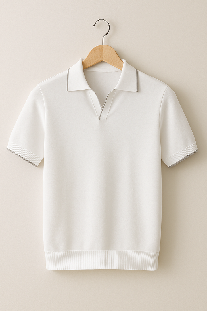 Men's Slim Fit Knit Polo Shirt - Casual Wear