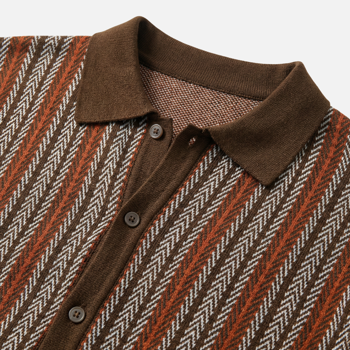 Men's Slim-Fit Summer Shirt with Ribbed Collar and Cuffs