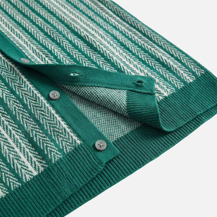 Men's Slim-Fit Summer Shirt with Ribbed Collar and Cuffs