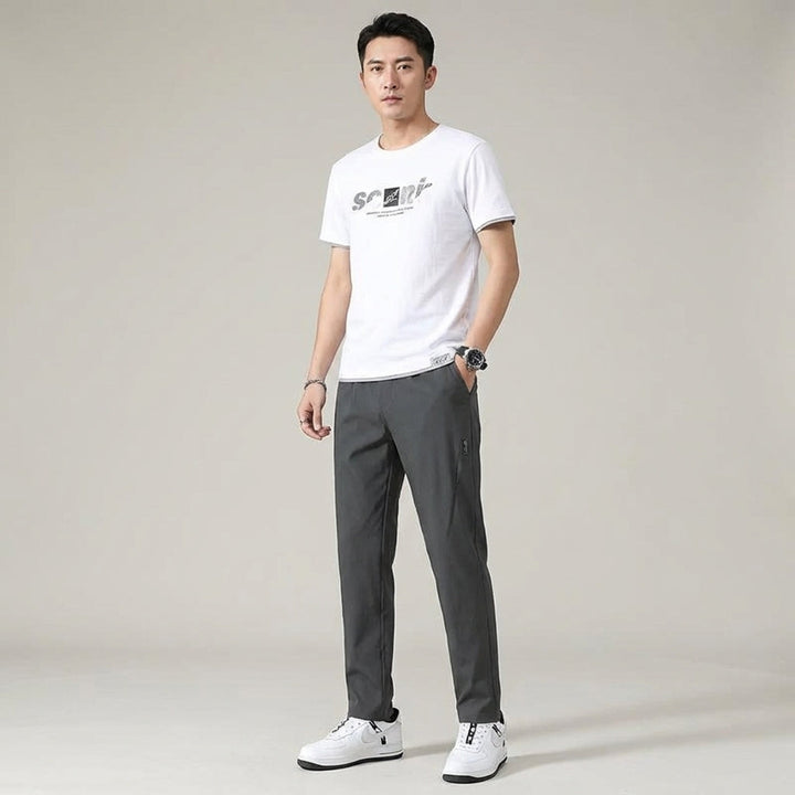 Men's Sporty Jogging Pants with Drawstring