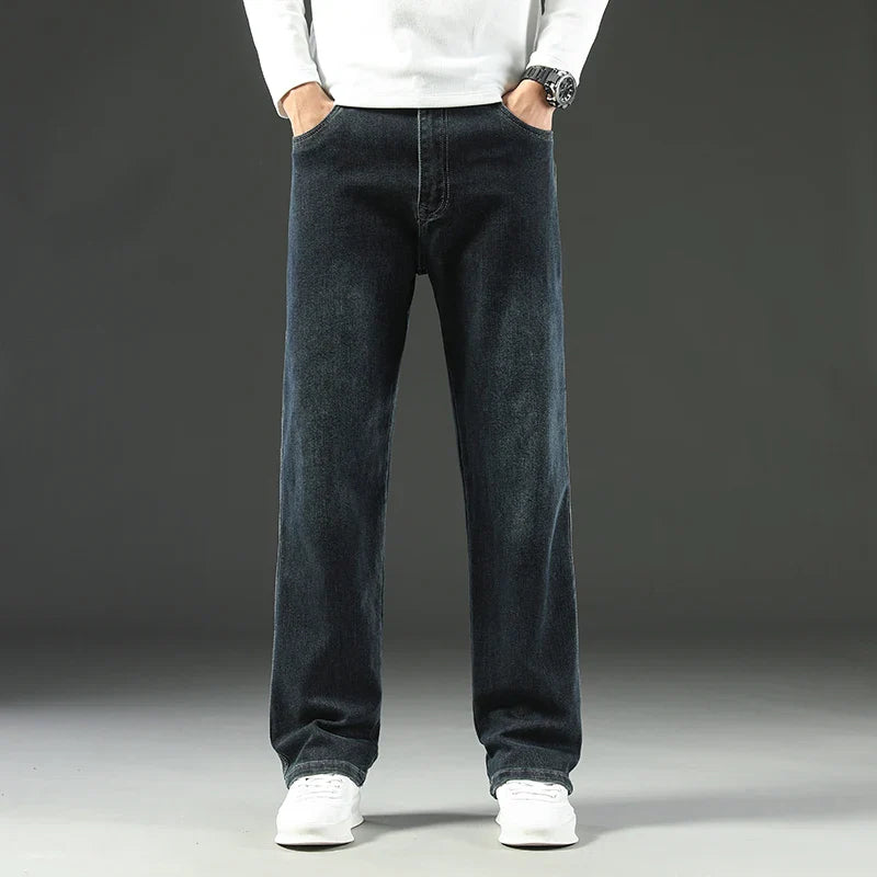 Men's Straight Leg Denim Jeans - Casual Wear