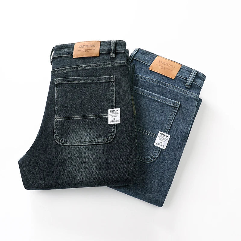 Men's Straight Leg Denim Jeans - Casual Wear