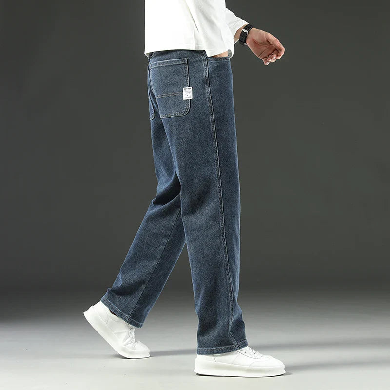 Men's Straight Leg Denim Jeans - Casual Wear
