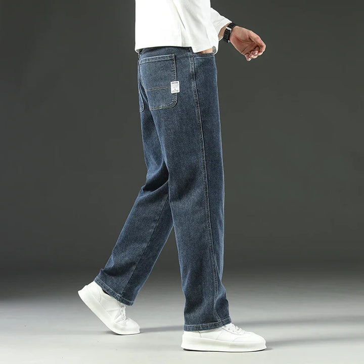 Men's Straight Leg Denim Jeans - Casual Wear