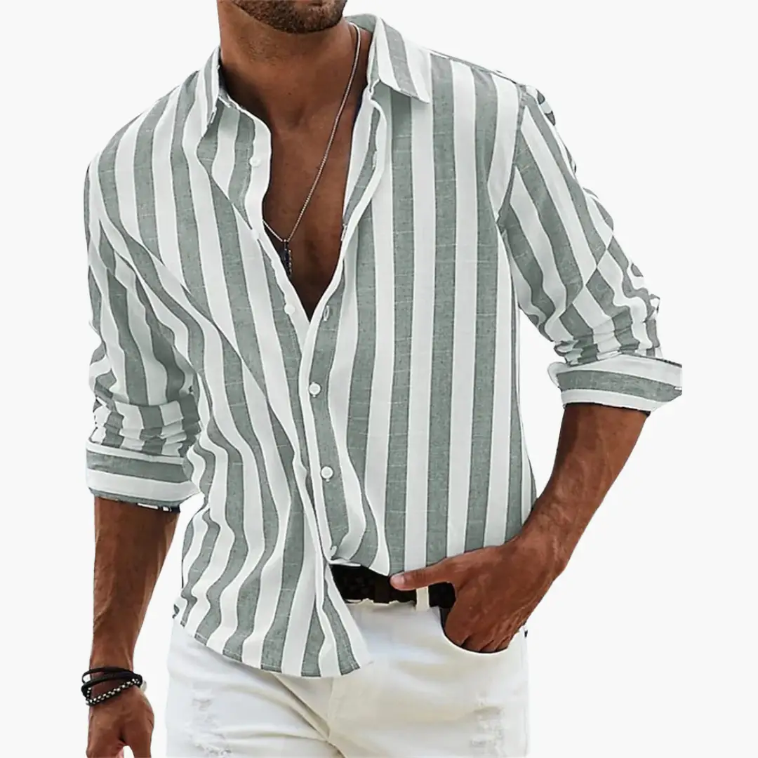 Men's Striped Cotton Shirt - Relaxed Fit Casual Wear