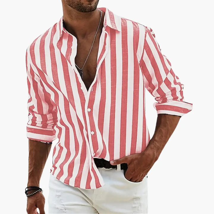 Men's Striped Cotton Shirt - Relaxed Fit Casual Wear