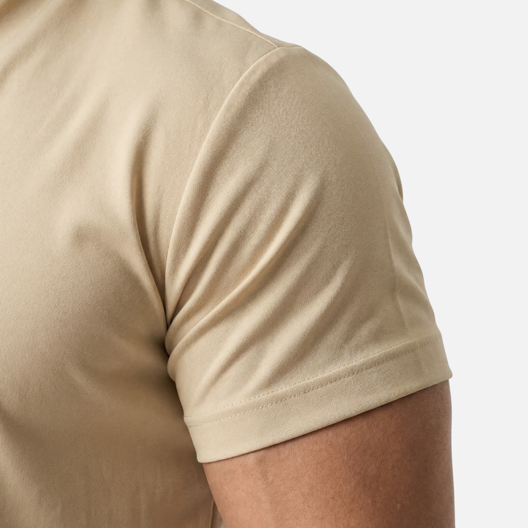 Men's V-Neck Mandarin Collar Shirt with Chest Pocket