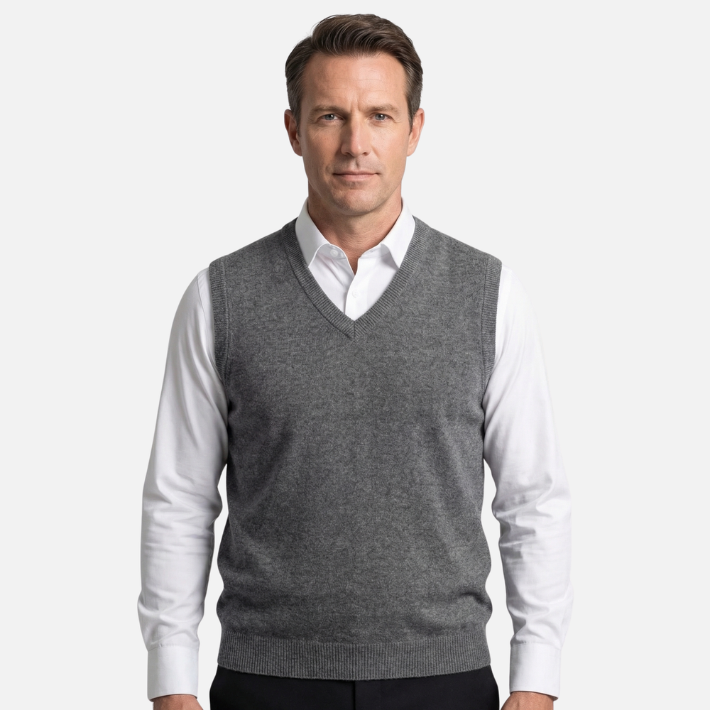 Men's V-Neck Merino Wool Vest