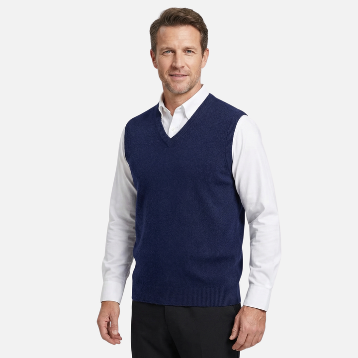 Men's V-Neck Merino Wool Vest