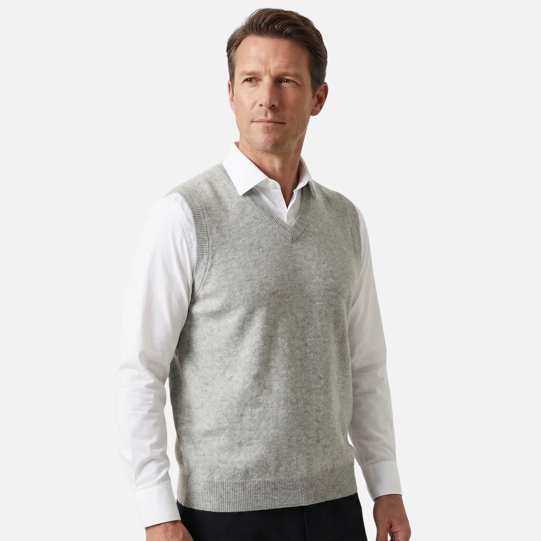 Men's V-Neck Merino Wool Vest