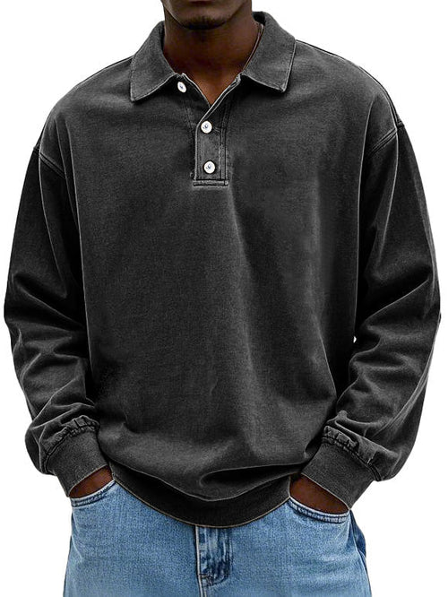Men's Vintage Long Sleeve Shirt - Relaxed Fit