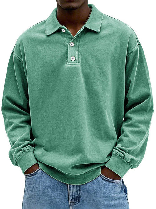 Men's Vintage Long Sleeve Shirt - Relaxed Fit
