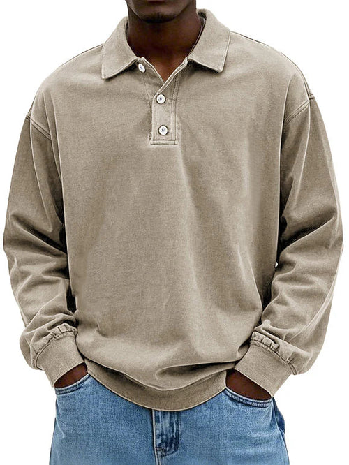 Men's Vintage Long Sleeve Shirt - Relaxed Fit