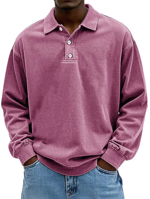 Men's Vintage Long Sleeve Shirt - Relaxed Fit