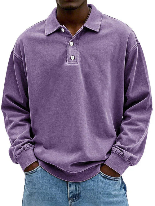 Men's Vintage Long Sleeve Shirt - Relaxed Fit