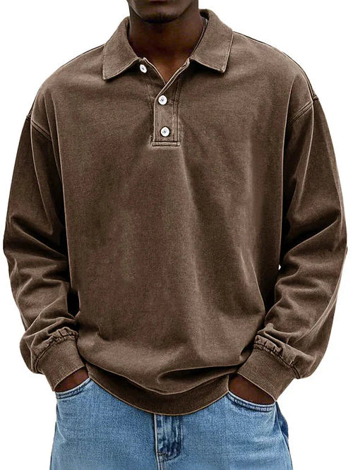 Men's Vintage Long Sleeve Shirt - Relaxed Fit