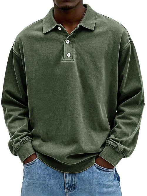 Men's Vintage Long Sleeve Shirt - Relaxed Fit