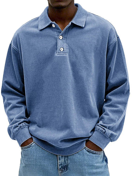 Men's Vintage Long Sleeve Shirt - Relaxed Fit